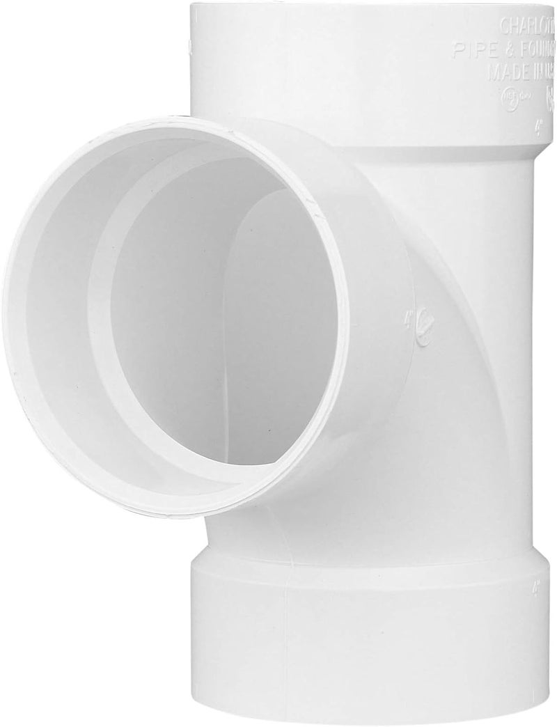 CHARLOTTE PIPE 4 Inch DWV Sanitary TEE for Drain, Waste and Vent Applications - Image 1